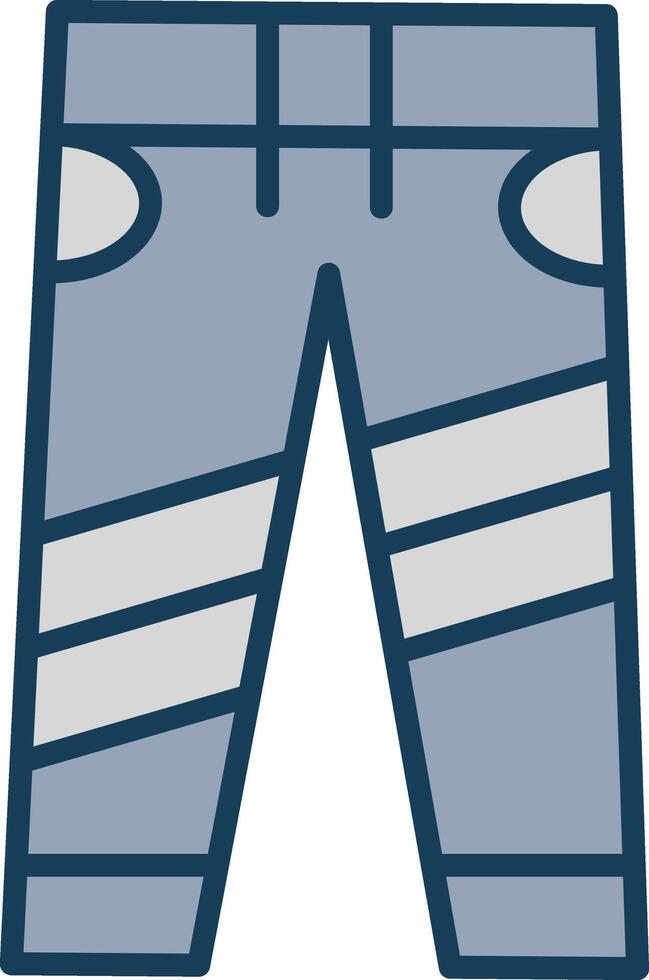 Jeans Linie gefüllt grau Symbol vektor