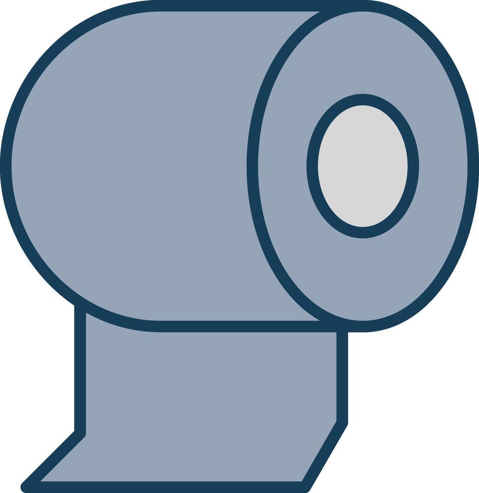 Toilette Papier Linie gefüllt grau Symbol vektor