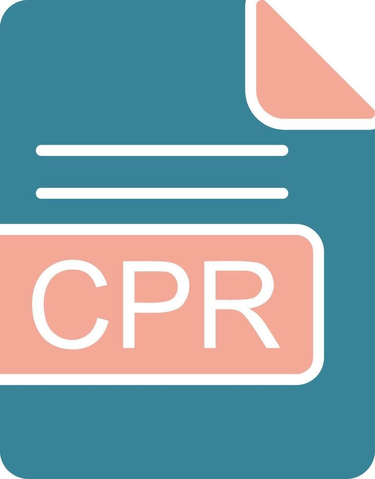 cpr Datei Format Glyphe zwei Farbe Symbol vektor