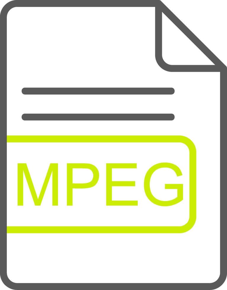 mpeg Datei Format Linie zwei Farbe Symbol vektor