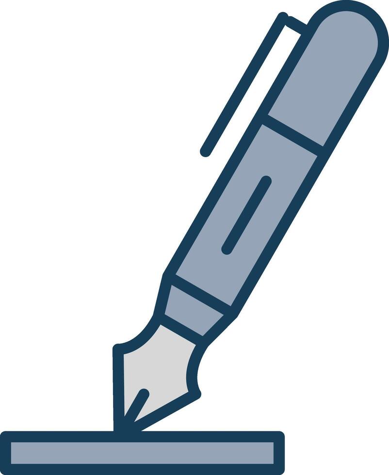 Stift Linie gefüllt grau Symbol vektor