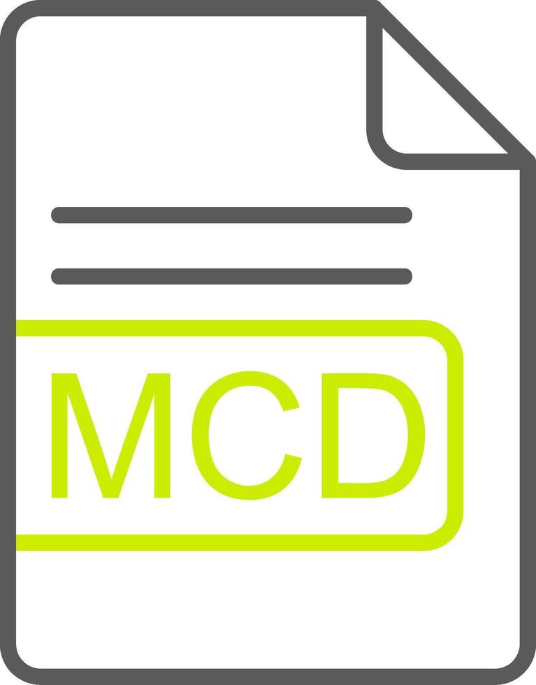 mcd fil formatera linje två Färg ikon vektor