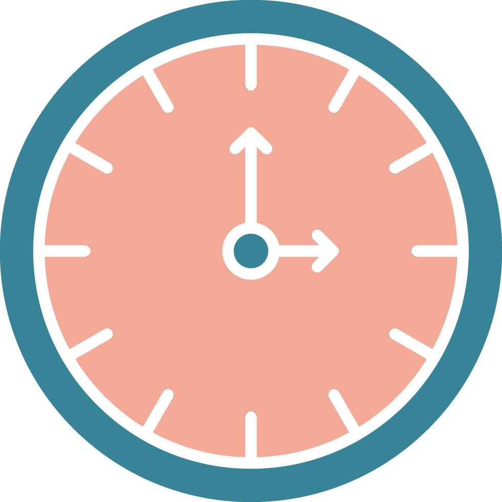 Uhr-Glyphe zweifarbiges Symbol vektor