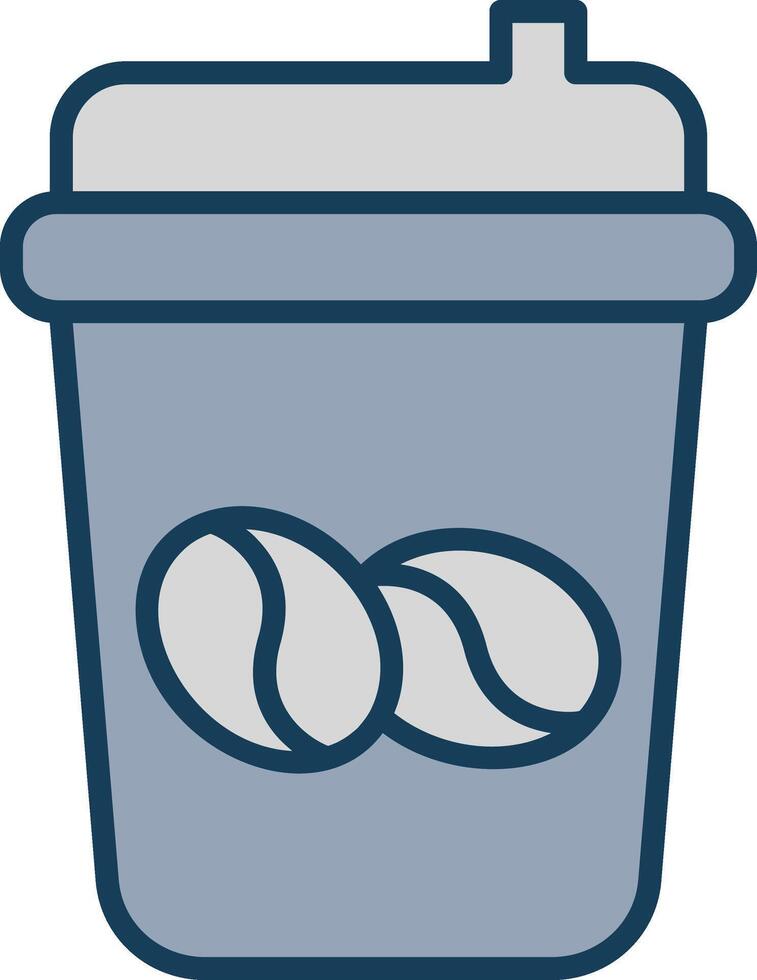 kaffe kopp linje fylld grå ikon vektor