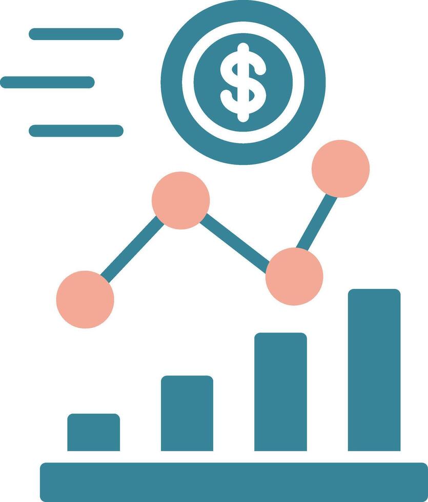 Investment-Glyphe zweifarbiges Symbol vektor