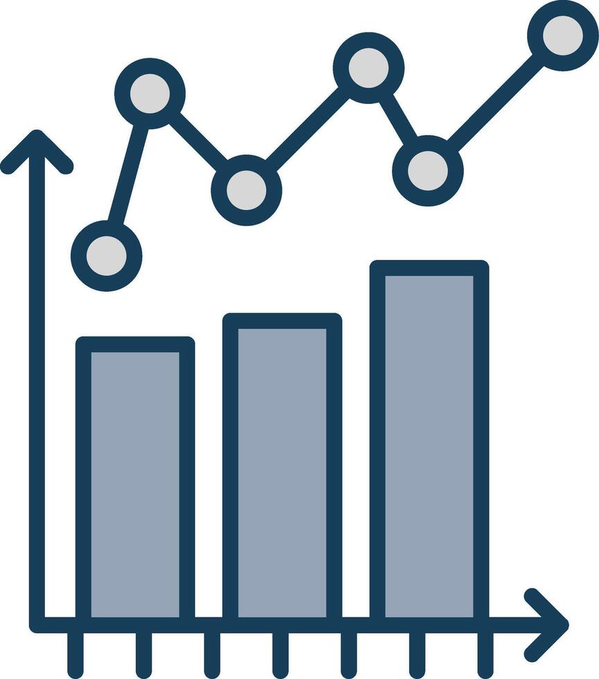 Bar Diagramm Linie gefüllt grau Symbol vektor