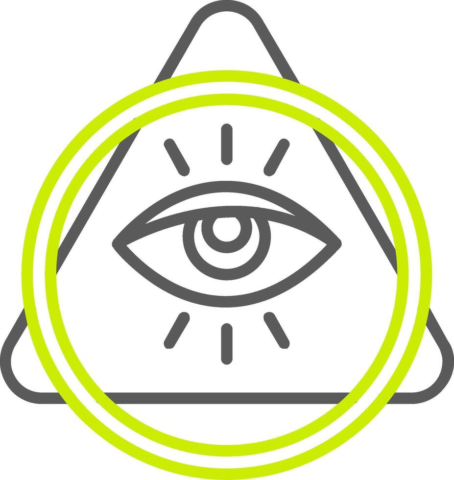 Auge von Vorsehung Linie zwei Farbe Symbol vektor