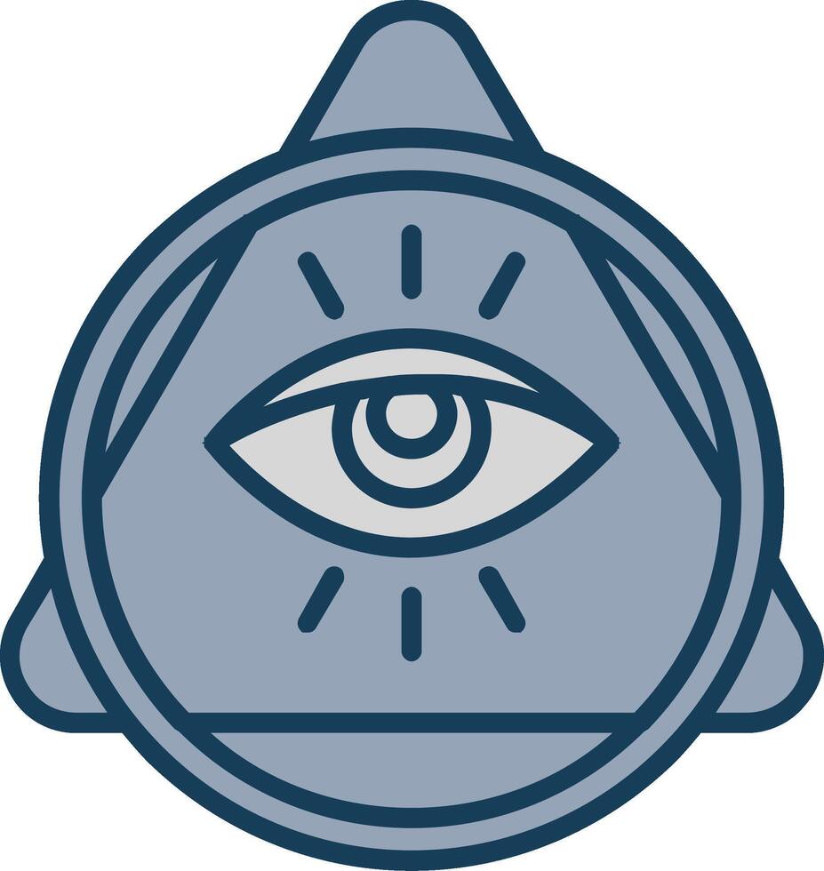 Auge von Vorsehung Linie gefüllt grau Symbol vektor