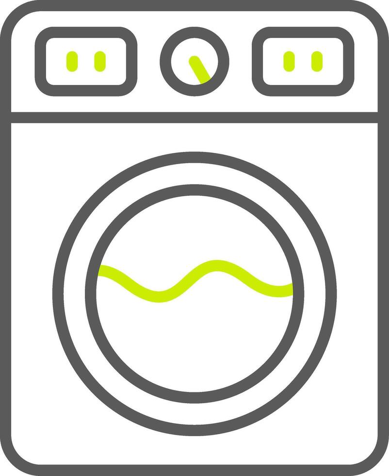 tvättmaskin linje två färg ikon vektor