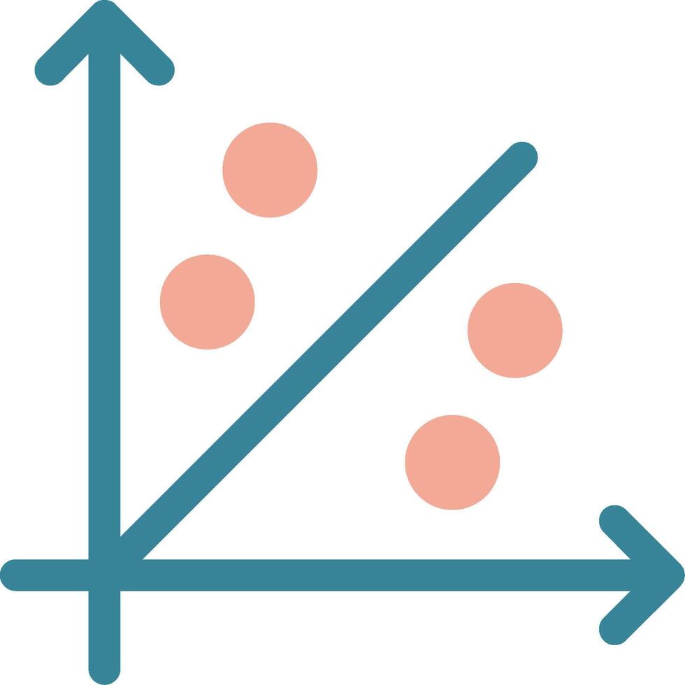 streuen Graph Glyphe zwei Farbe Symbol vektor