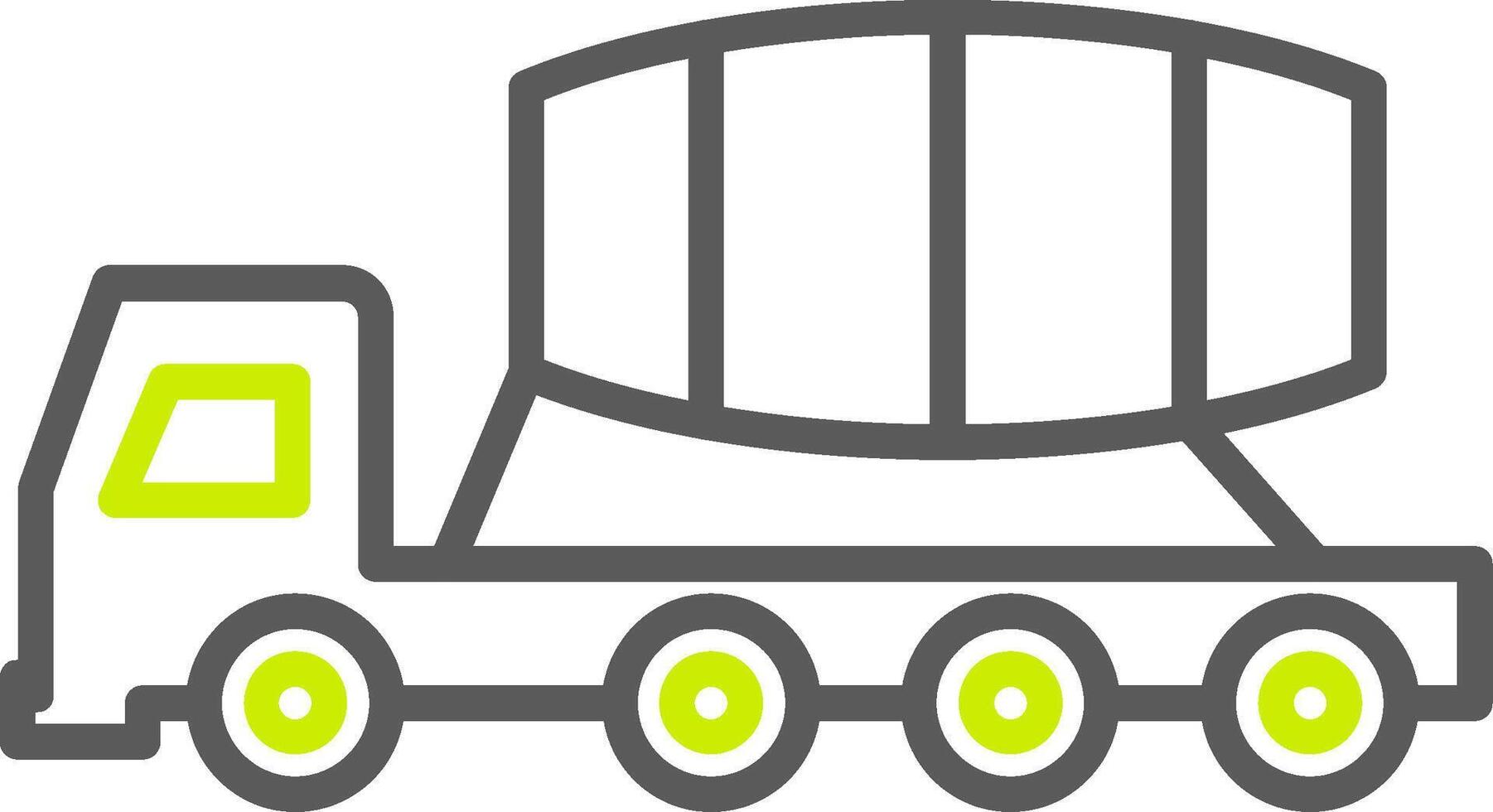 Zement LKW Linie zwei Farbe Symbol vektor