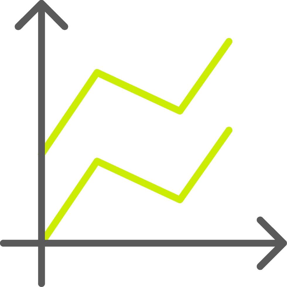 Bereich Graph Linie zwei Farbe Symbol vektor