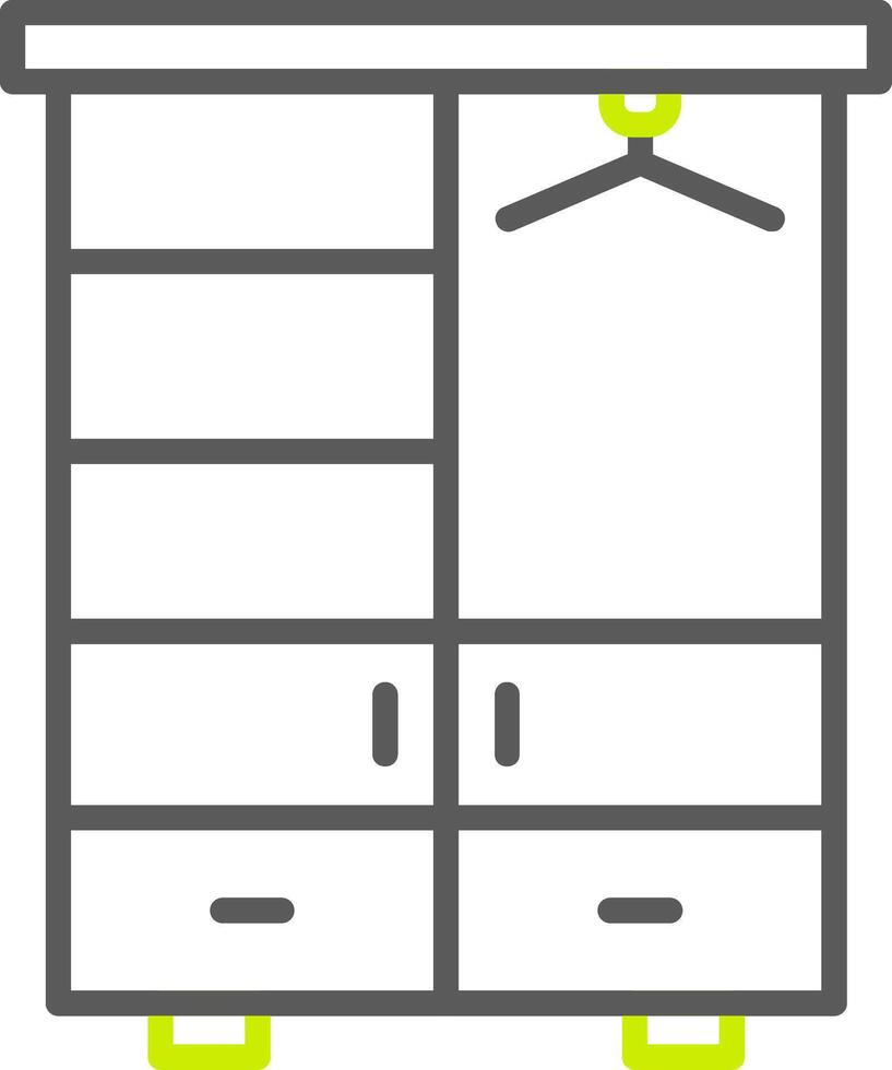 Garderobenlinie zweifarbiges Symbol vektor