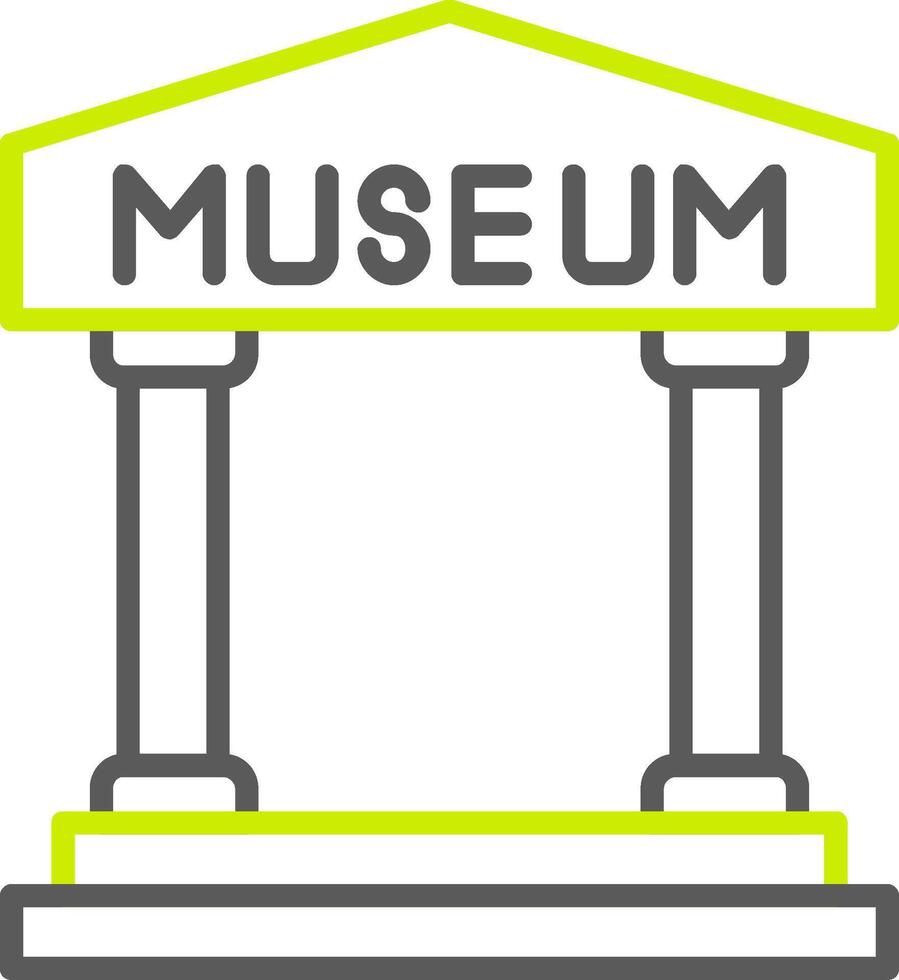 Museumslinie zweifarbiges Symbol vektor