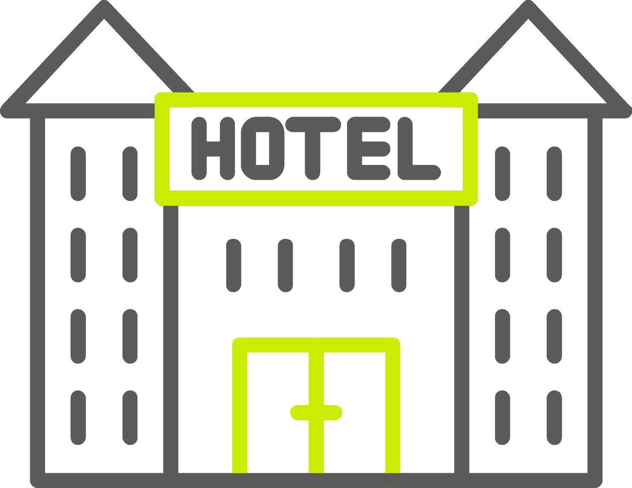 Hotelzeile zweifarbiges Symbol vektor
