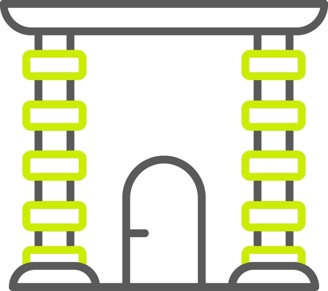 archway linje två Färg ikon vektor