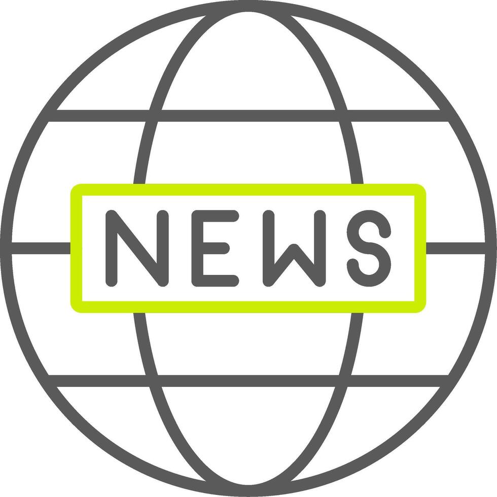 Welt Nachrichten Linie zwei Farbe Symbol vektor