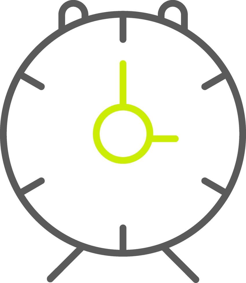 Alarm Uhr Linie zwei Farbe Symbol vektor