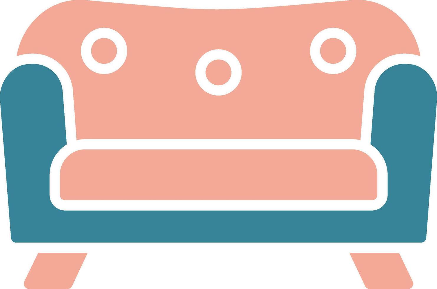Sofa-Glyphe zweifarbiges Symbol vektor