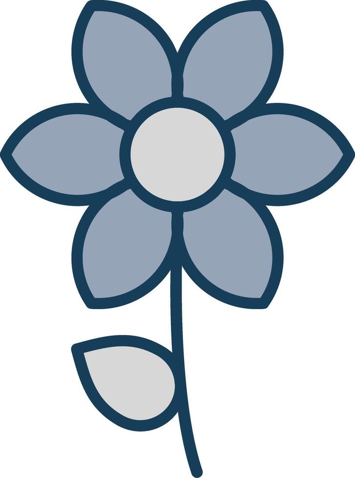Blume Linie gefüllt grau Symbol vektor