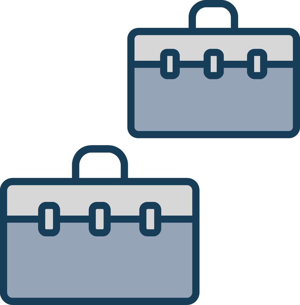 resväskor linje fylld grå ikon vektor