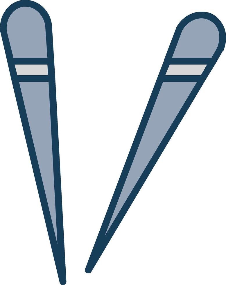 Essstäbchen Linie gefüllt grau Symbol vektor