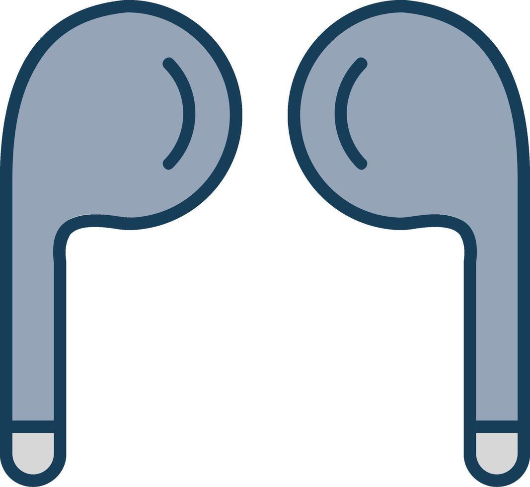 Ohrhörer Linie gefüllt grau Symbol vektor