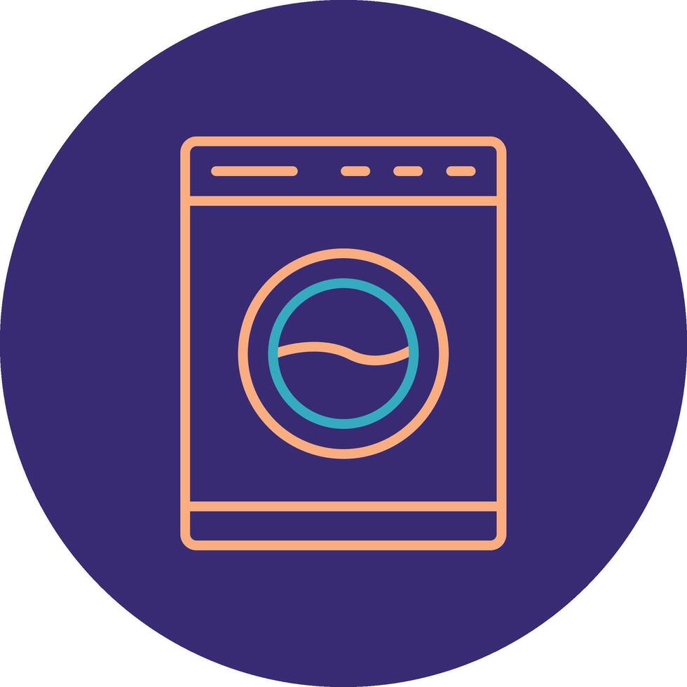 tvättning maskin linje två Färg cirkel ikon vektor