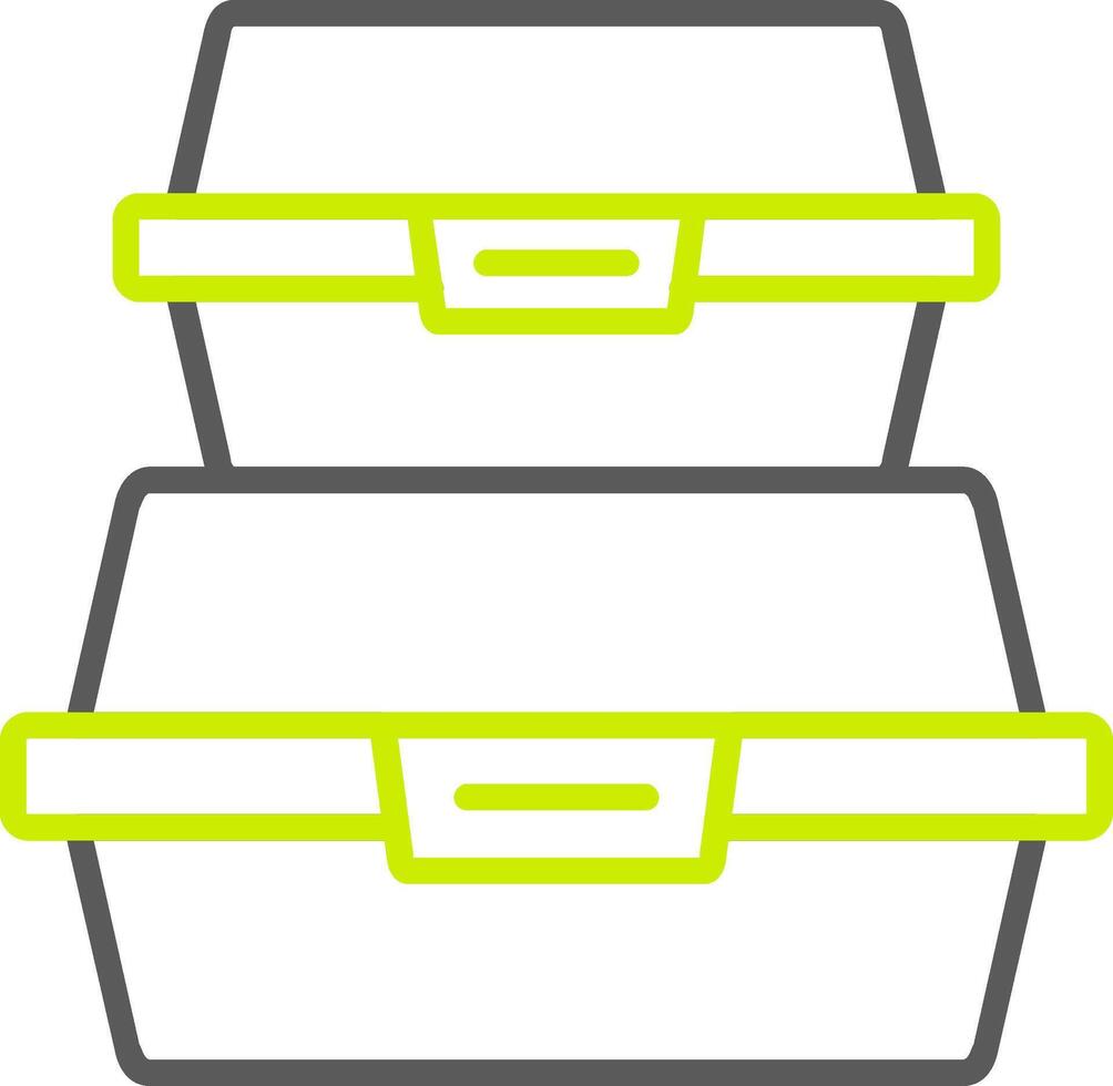 Essen Container Linie zwei Farbe Symbol vektor
