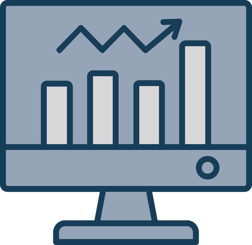 Analytik Linie gefüllt grau Symbol vektor