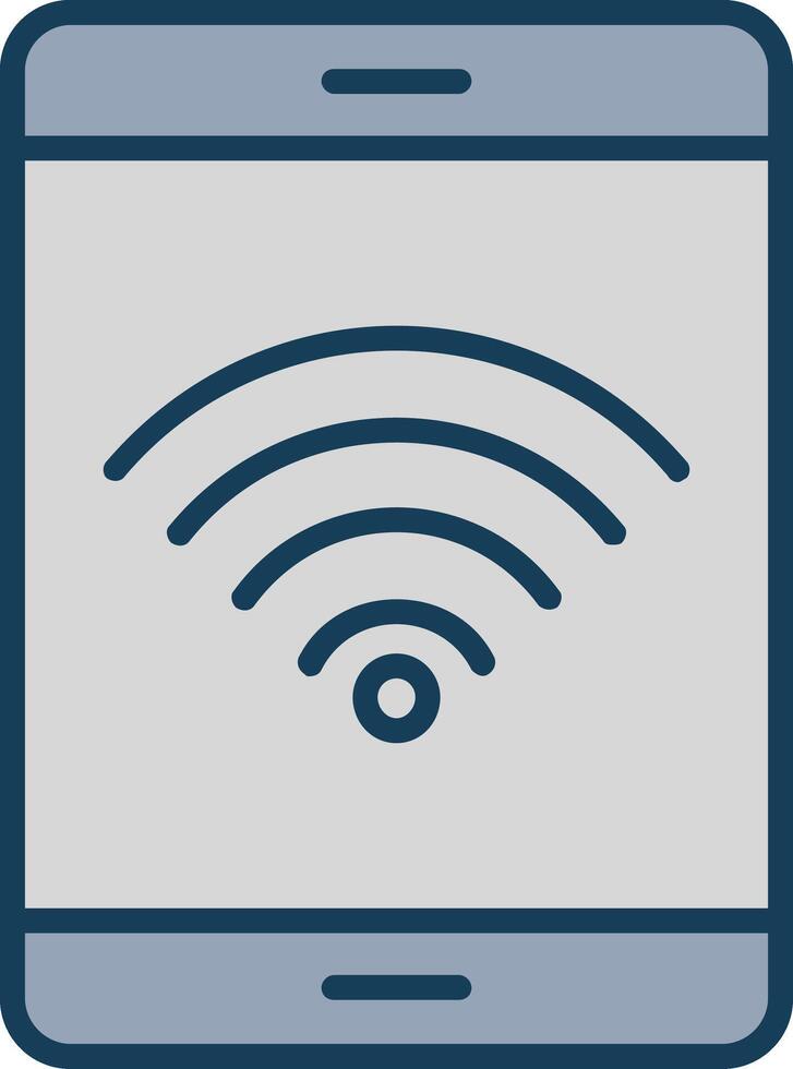 wiFi signal linje fylld grå ikon vektor