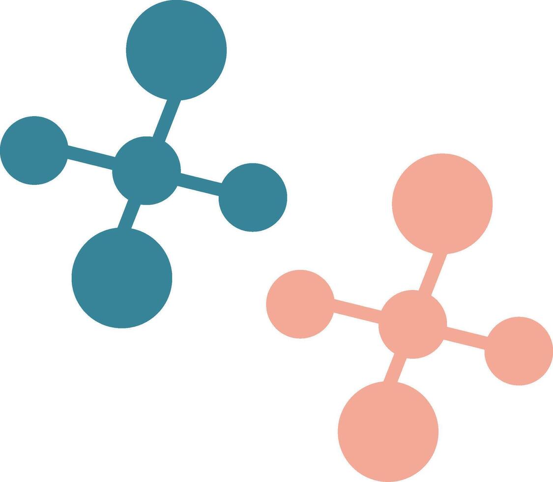 Moleküle Glyphe zweifarbiges Symbol vektor