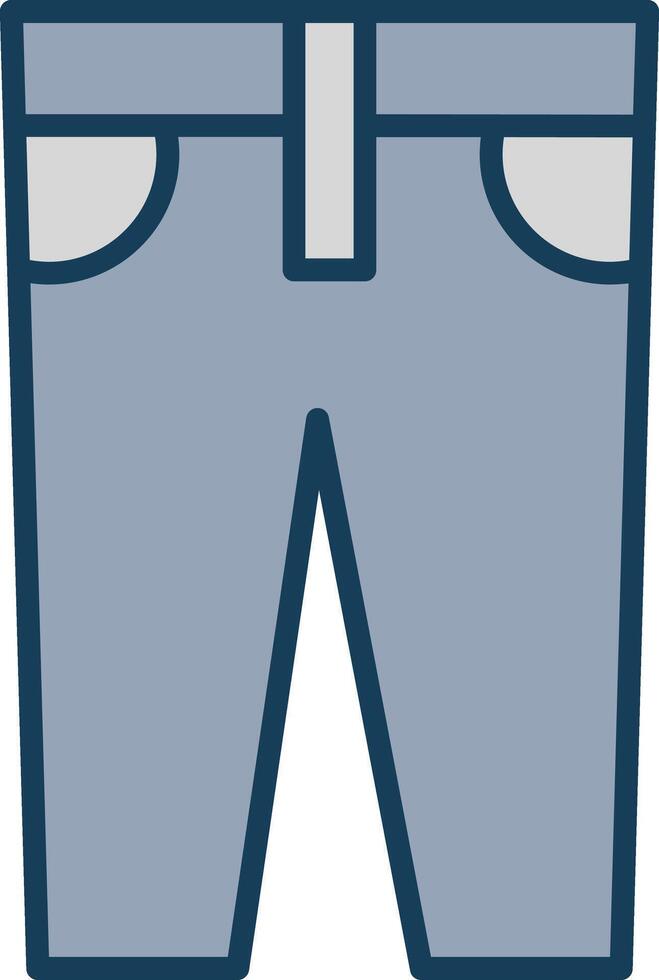 Jeans Linie gefüllt grau Symbol vektor