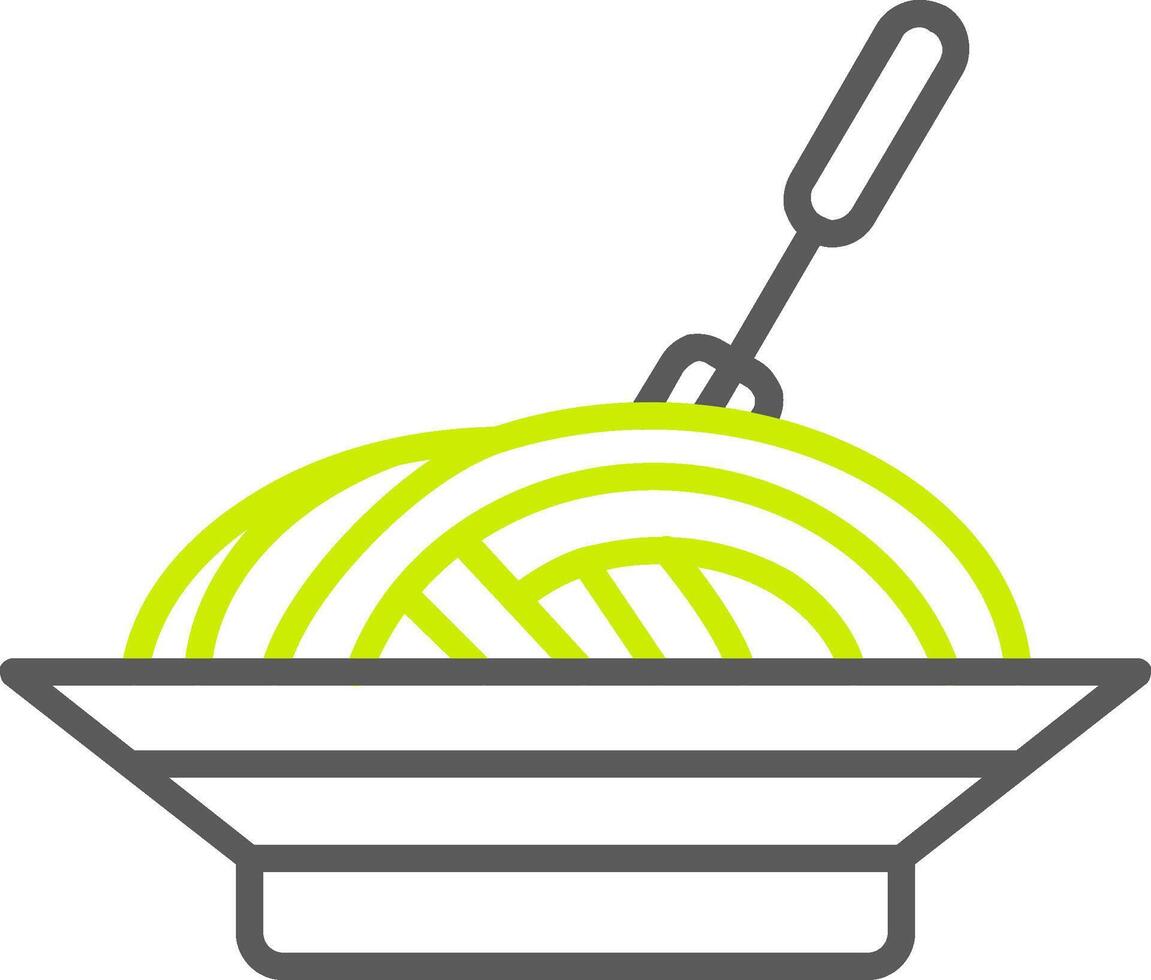 Spaghetti-Linie zweifarbiges Symbol vektor