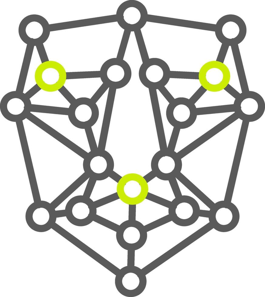 artificiell intelligens linje två Färg ikon vektor