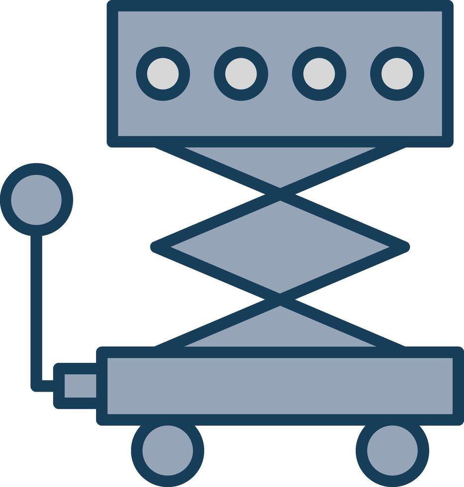 Schere Aufzug Linie gefüllt grau Symbol vektor