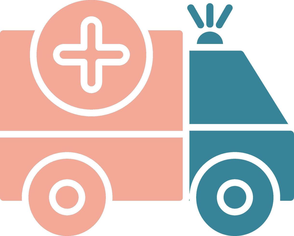 Krankenwagen-Glyphe zweifarbiges Symbol vektor