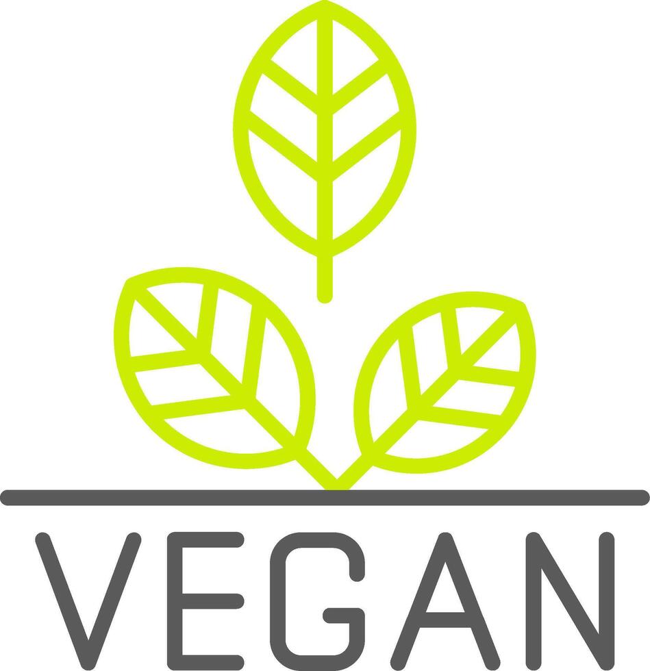 vegane Linie zweifarbiges Symbol vektor