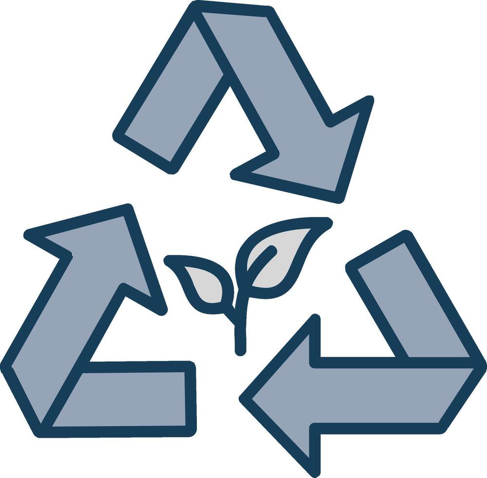 Recycling Linie gefüllt grau Symbol vektor