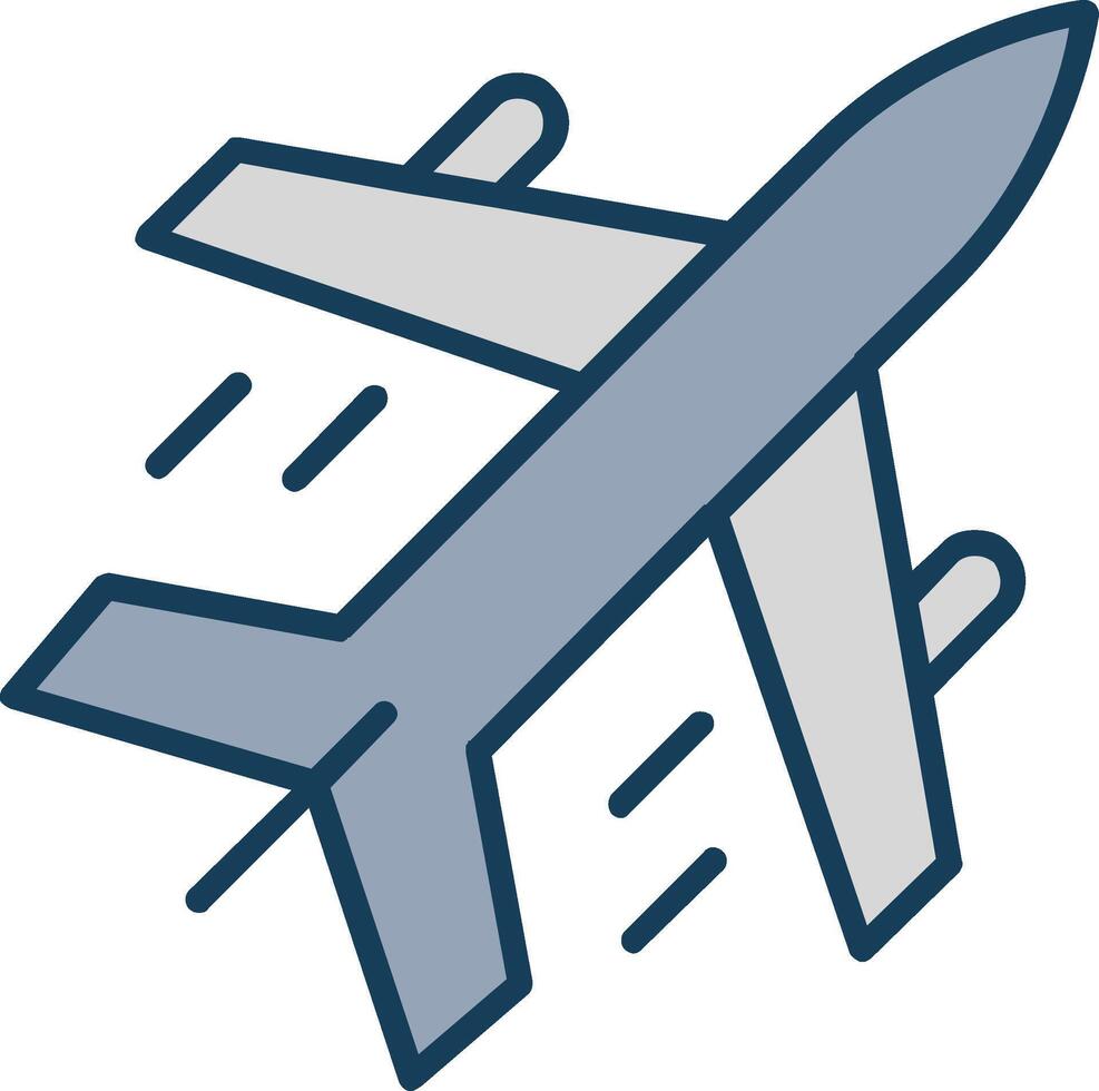Flugzeug Linie gefüllt grau Symbol vektor