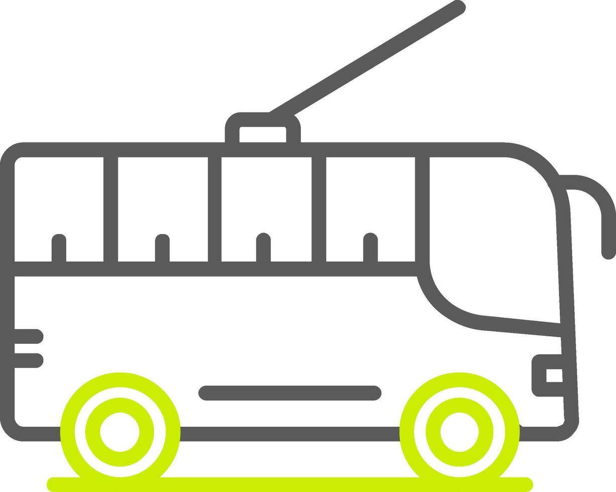 trolleybuss linje två Färg ikon vektor