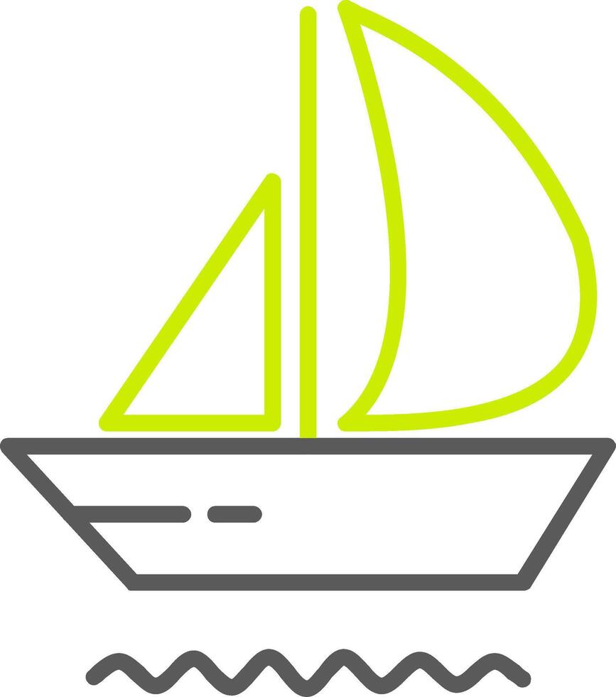 Yachtlinie zweifarbiges Symbol vektor