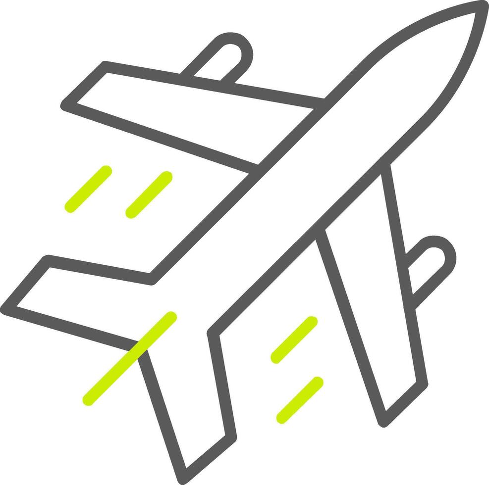 Flugzeuglinie zweifarbiges Symbol vektor