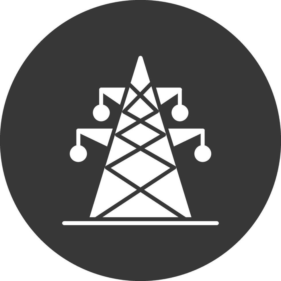 Glyphe des elektrischen Turms invertiertes Symbol vektor