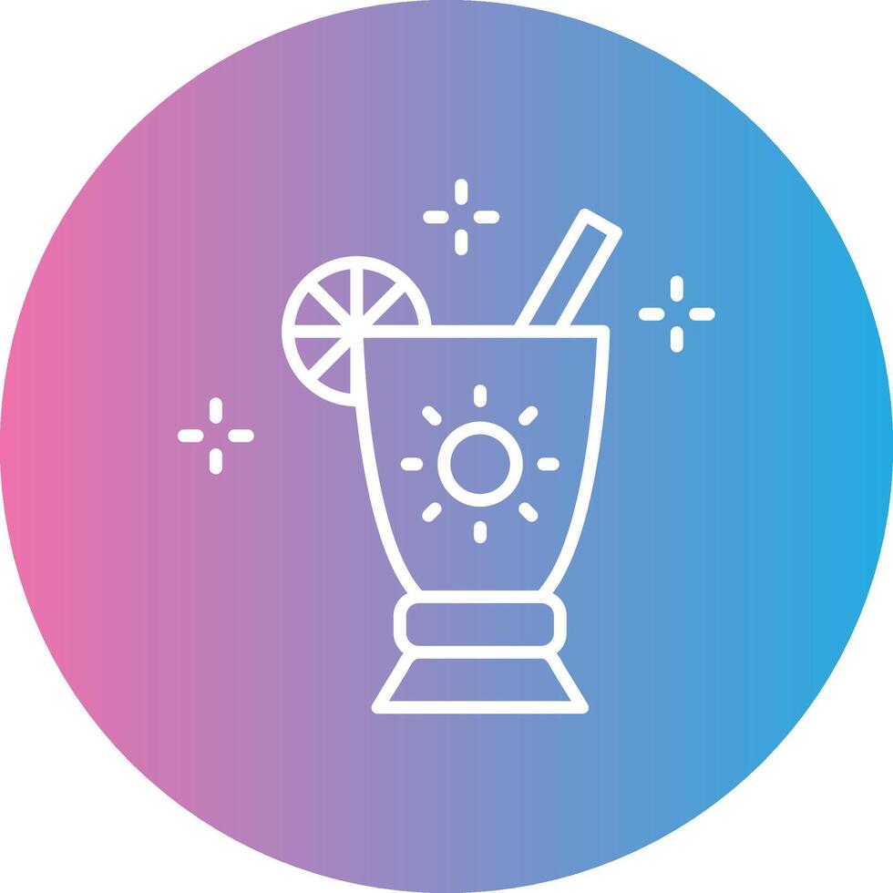 cocktail linje lutning cirkel ikon vektor