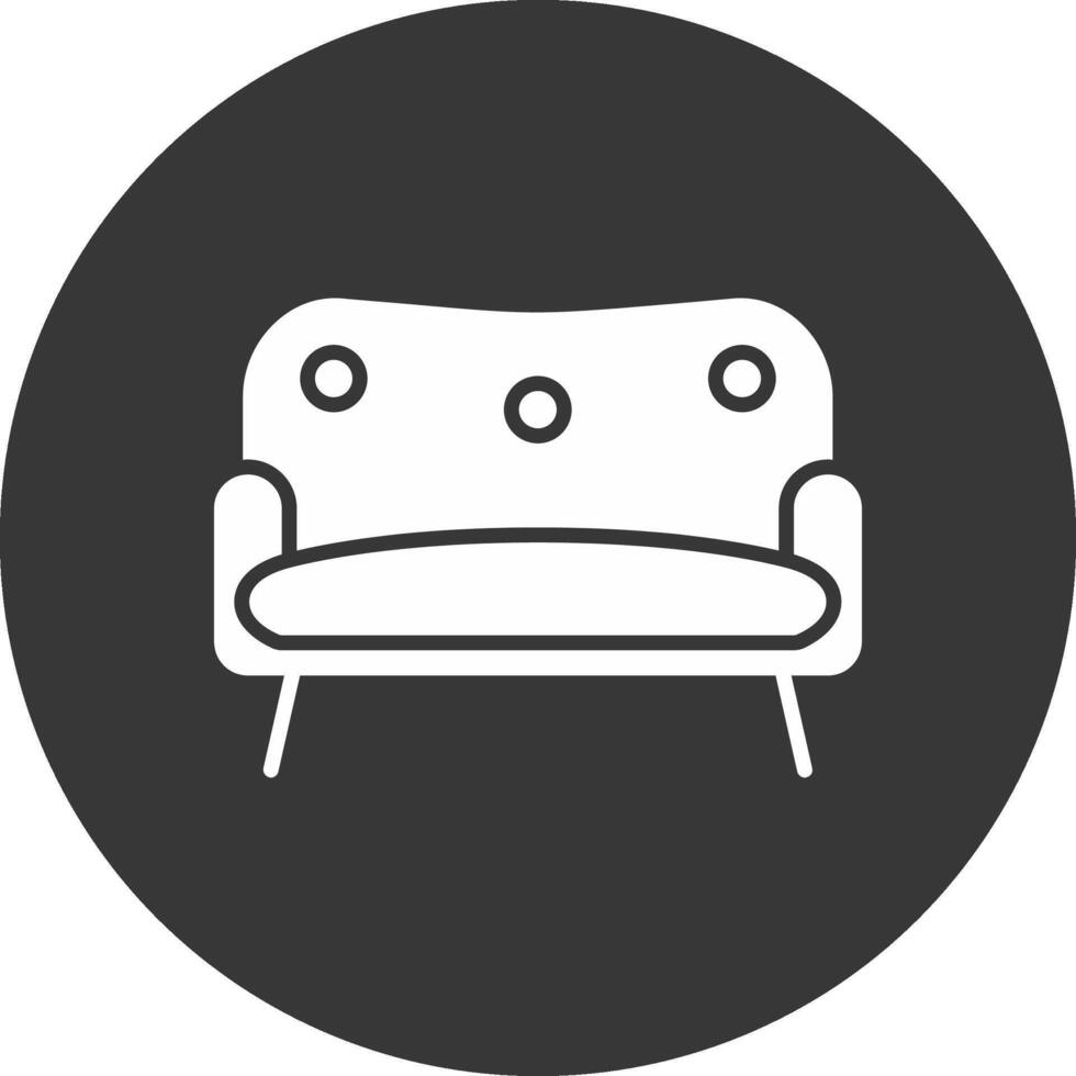 soffa glyf inverterad ikon vektor
