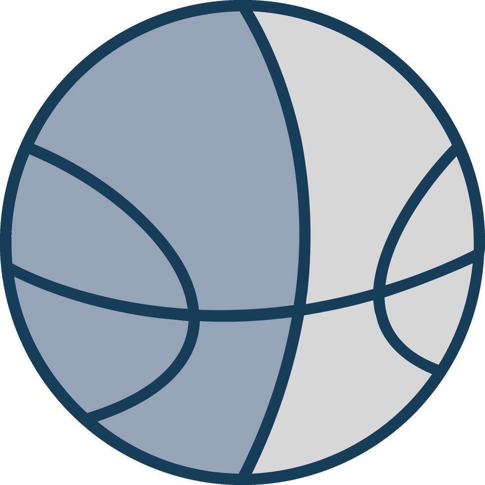 basketboll linje fylld grå ikon vektor