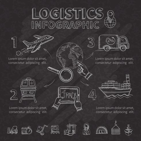 Logistische Infographik Set vektor