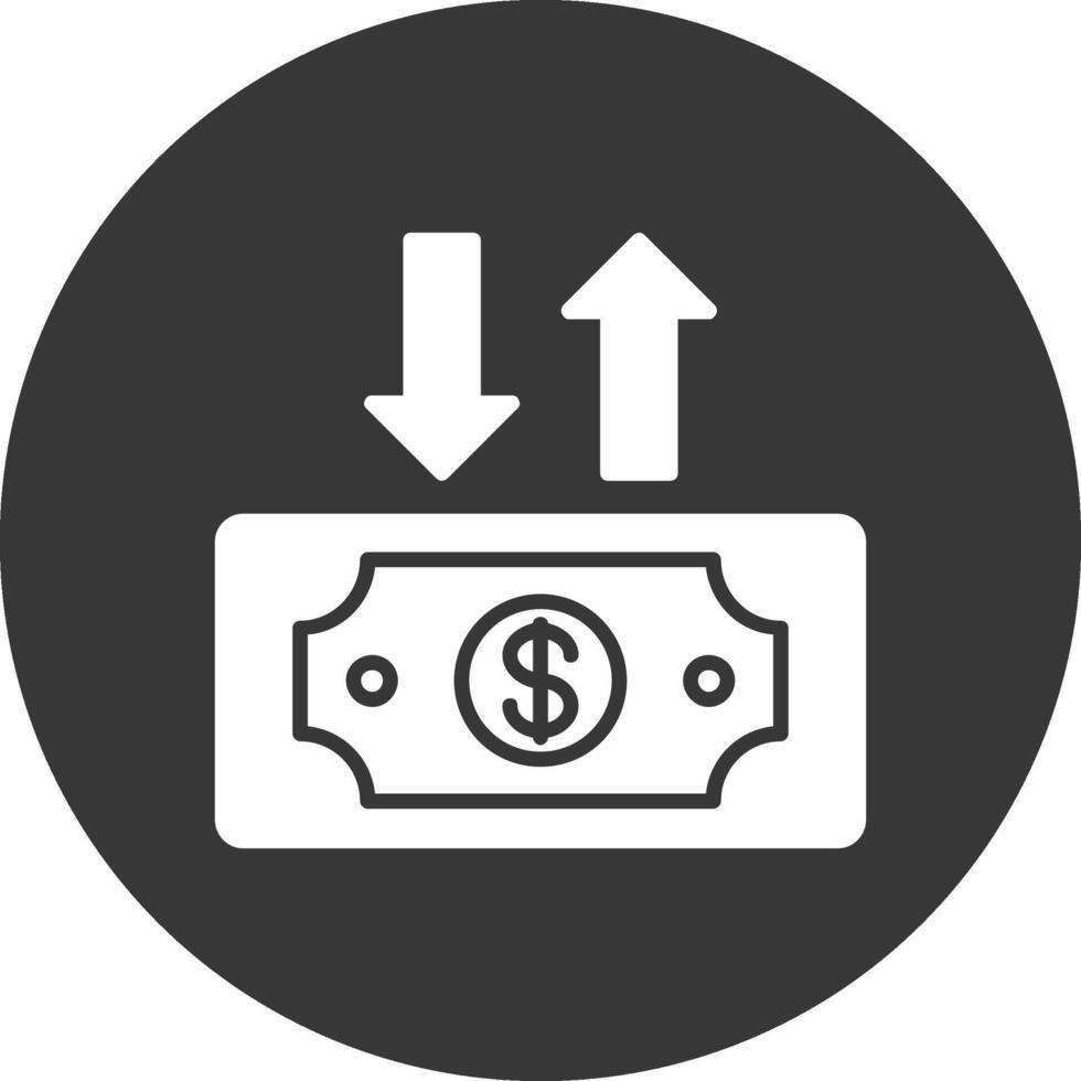 Dollar Rechnung Glyphe invertiert Symbol vektor