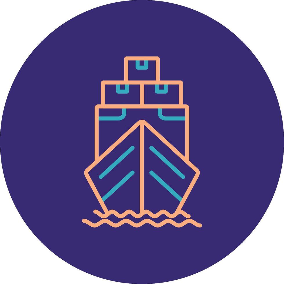 Yacht Linie zwei Farbe Kreis Symbol vektor